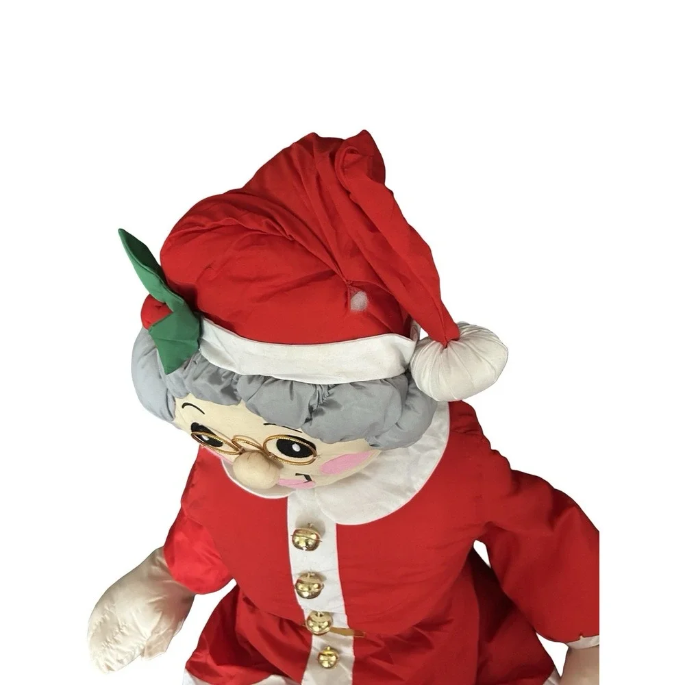 Vtg Lillian Vernon Santa & Mrs Claus Christmas Life Size Plush Figure 5 feet HTF